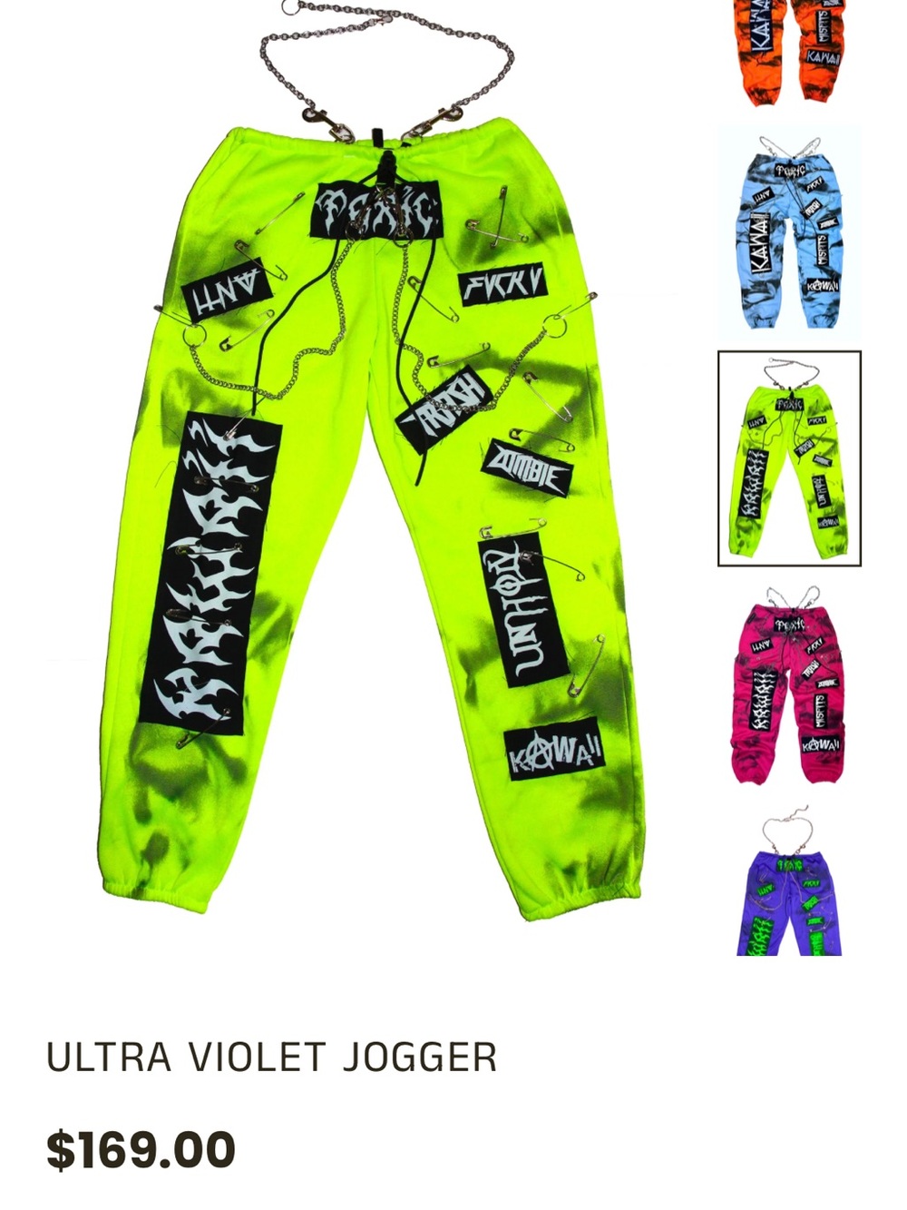 Shay Kawaii Neon Green Tie-Dye Joggers with crop T rave/concert set